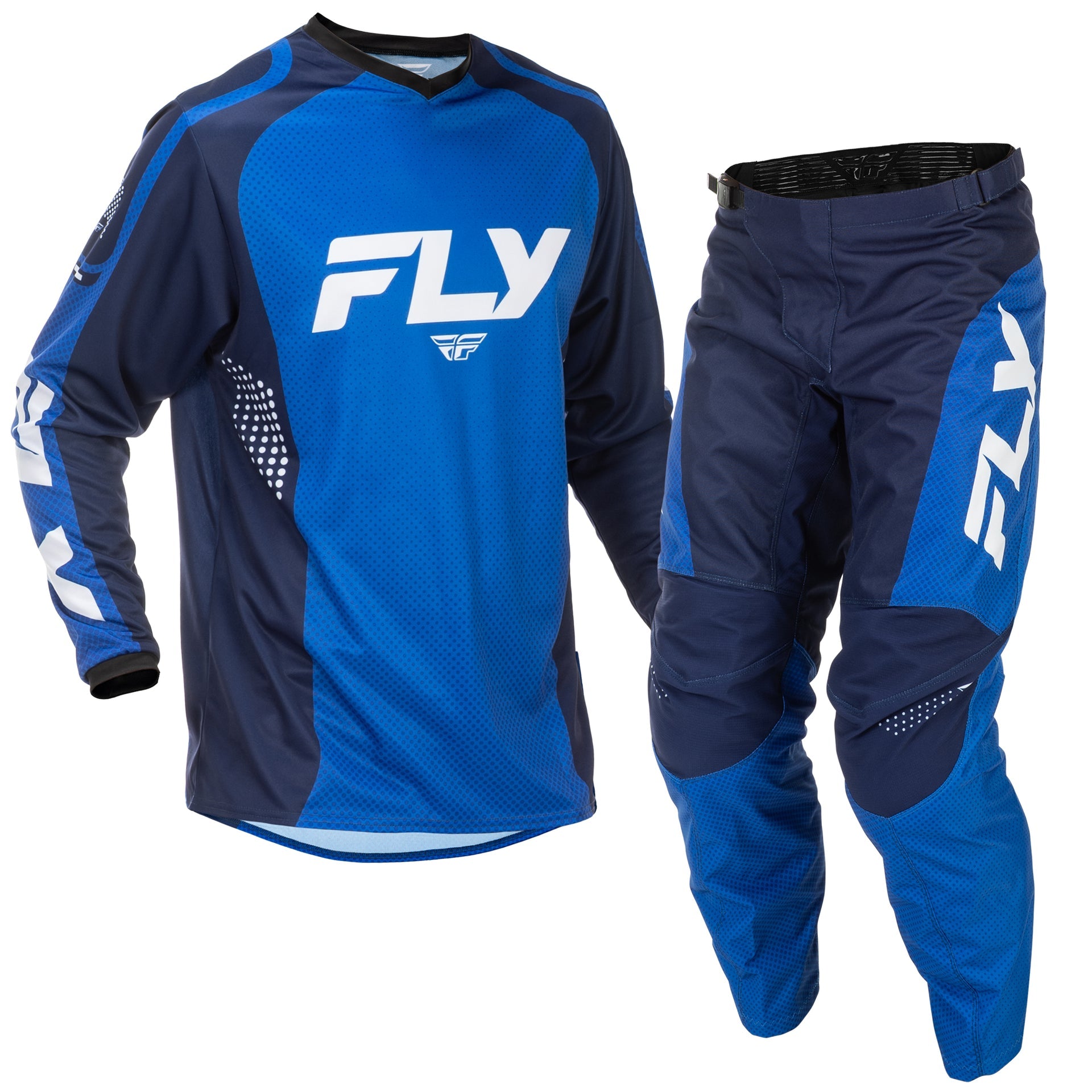 FLY MX Jersey & Pant Kit Deal - F-16 (Blue/Dark Blue/White) L/32"