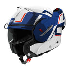 Airoh Mathisse 2 Genius Motorcycle Touring Flip Over Helmet (White/Blue/Red)