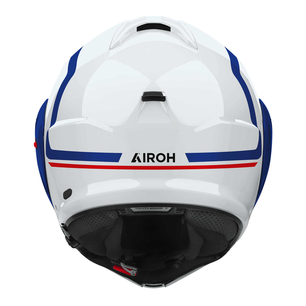 Airoh Mathisse 2 Genius Motorcycle Touring Flip Over Helmet (White/Blue/Red)