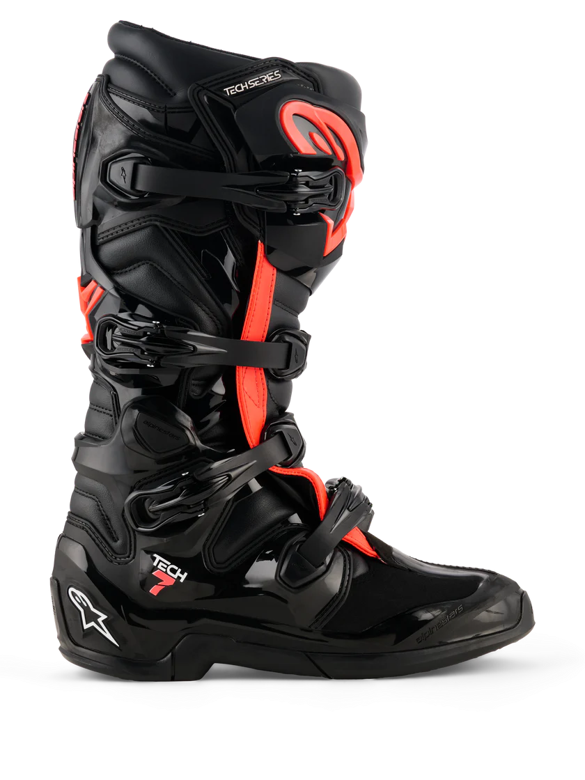 Alpinestars MX Boots - Tech 7 **NEW Model** (Black/Red Fluo)
