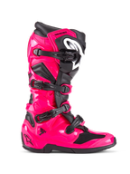 Alpinestars Tech 7 Boots in Diva Pink offset with black and a white logo