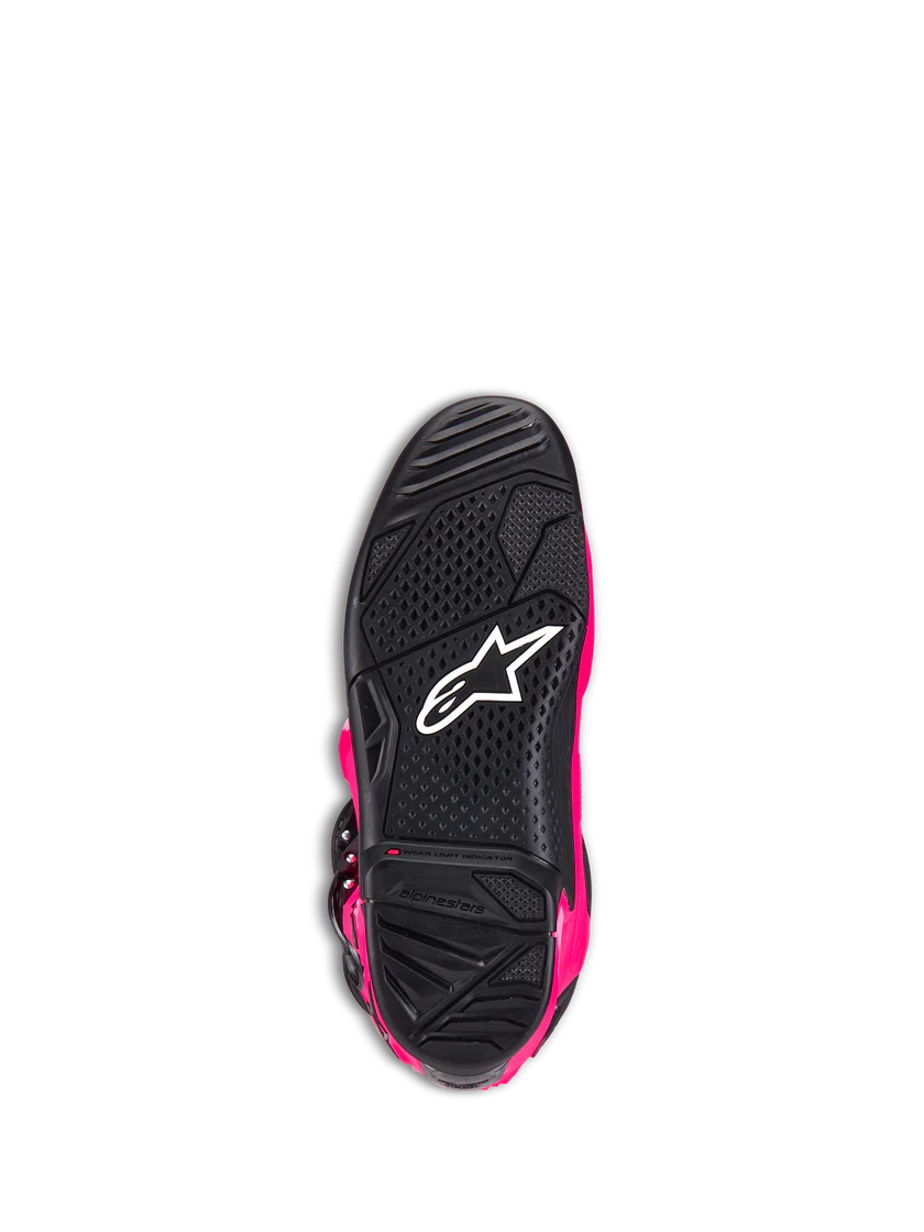 Alpinestars Tech 7 Boots in Diva Pink offset with black and a white logo