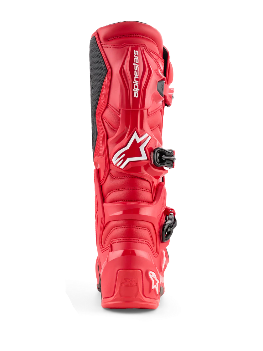 Alpinestars MX Tech 7 Boots in Red with a White Logo from the Back