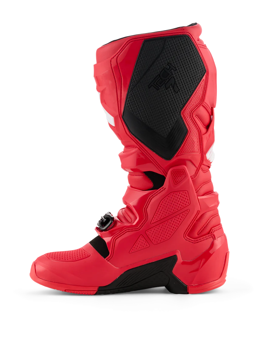 Alpinestars MX Tech 7 Boots in Red with a White Logo from the Left Side
