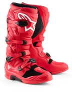 Alpinestars MX Tech 7 Boots in Red with a White Logo