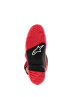 Alpinestars MX Tech 7 Boots in Red with a White Logo from Below look up at the sole