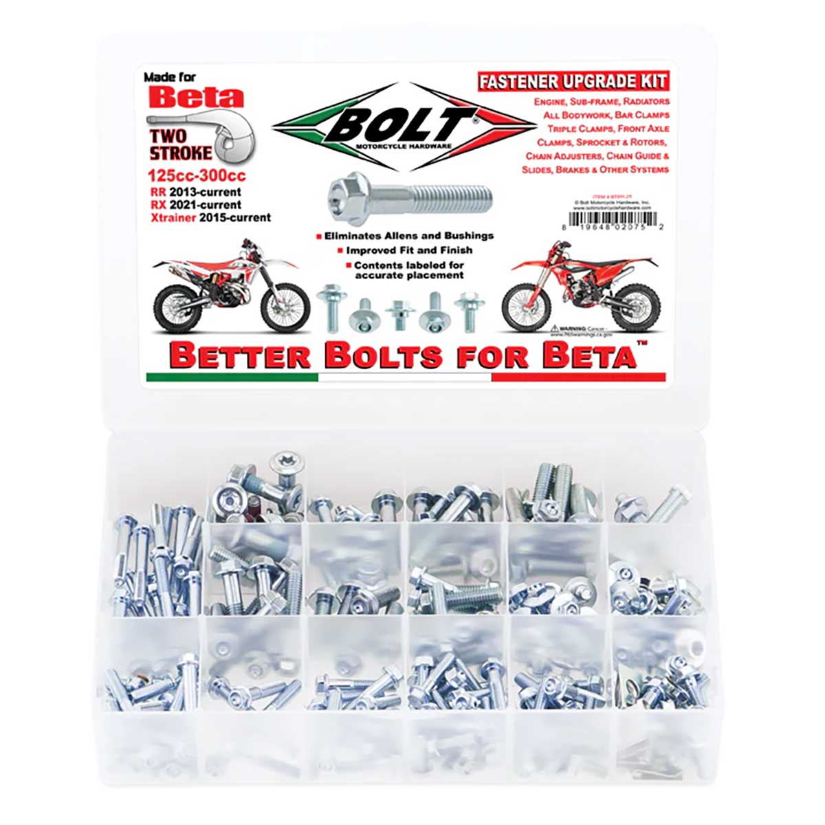 Bolt Hardware - Track Pack Fastener Kit - PRO - Beta RX250 26-, RX300 21-26, RX350 26-, 2T 125-300RR 13-26, 250/300RR X-TRAINER 13-26