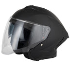 Vcan H599 Open Face Helmet With Clear Visor + Sun Visor (Matt Black)