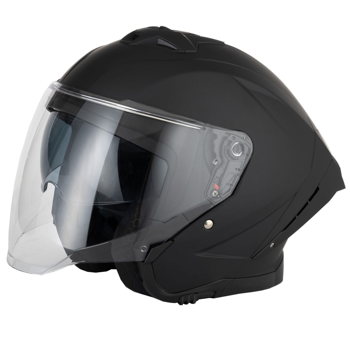 Vcan H599 Open Face Helmet With Clear Visor + Sun Visor (Matt Black)