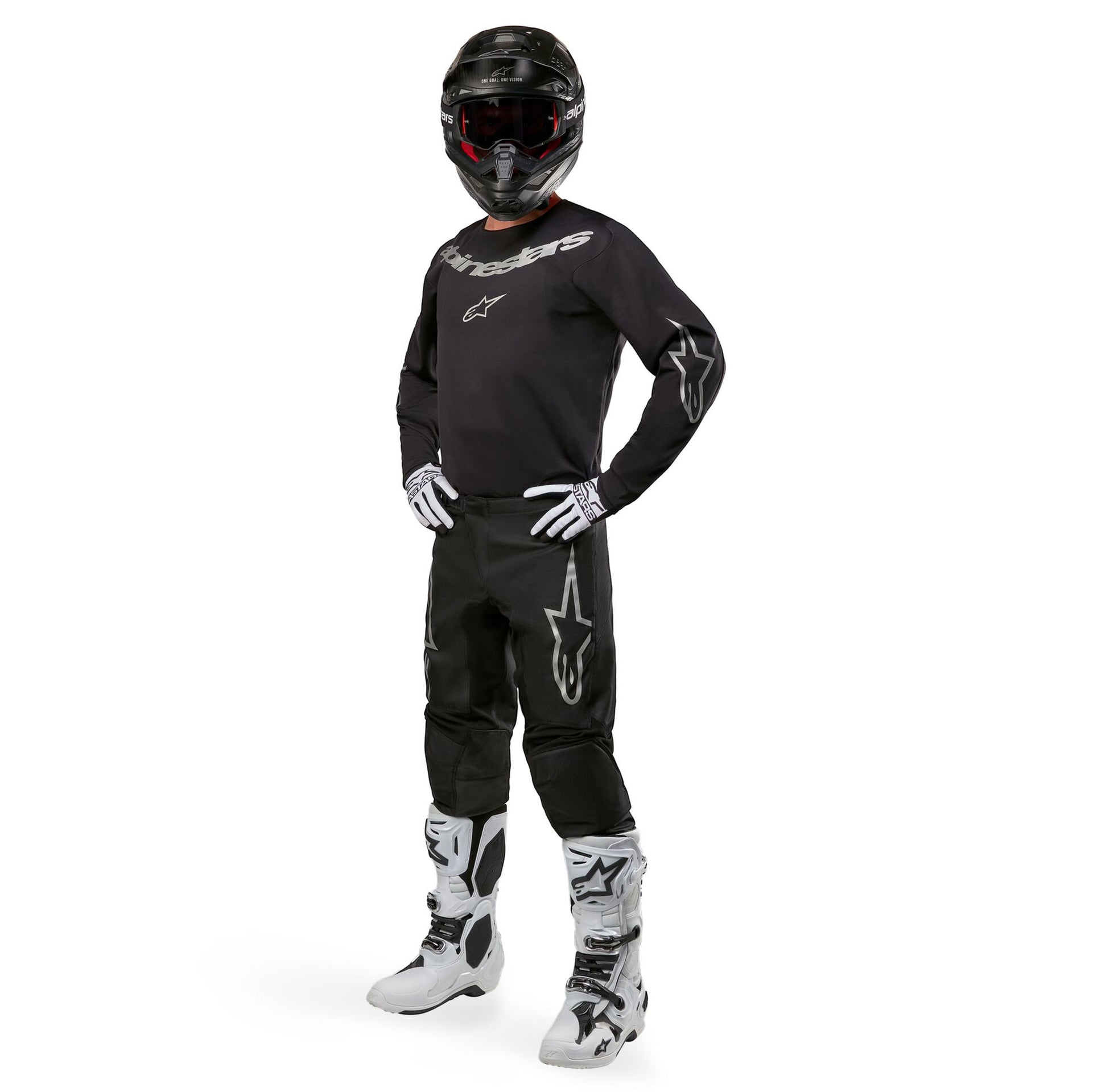 Alpinestars Fluid Graphite MX Pants (Black/Silver)