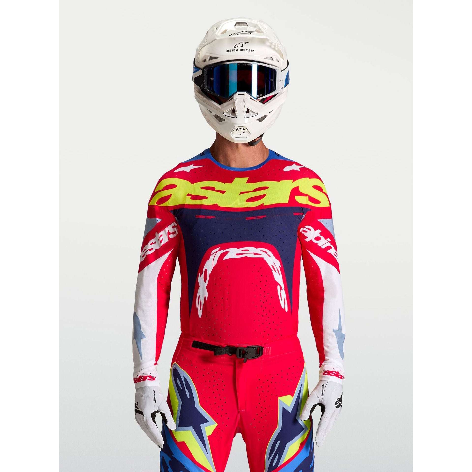 Alpinestars Supertech DYNA MX Jersey (Fire Red/White/Navy Blue)