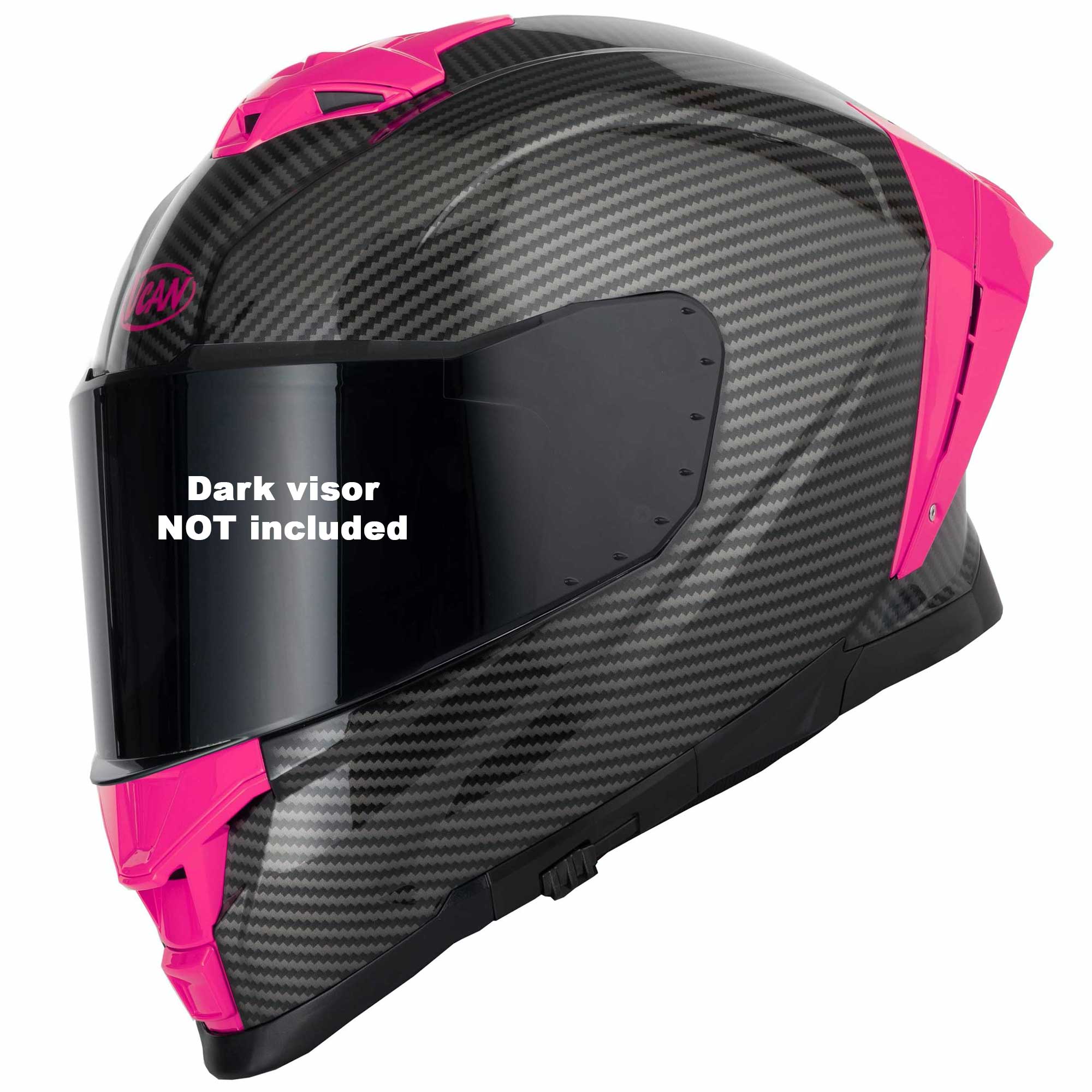 VCAN H162 X-Zero Motorcycle Helmet (Black/Pink)