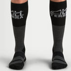 Alpinestars AT 8 MERINO Motorcycle Riding Socks (Tar Grey/Black)