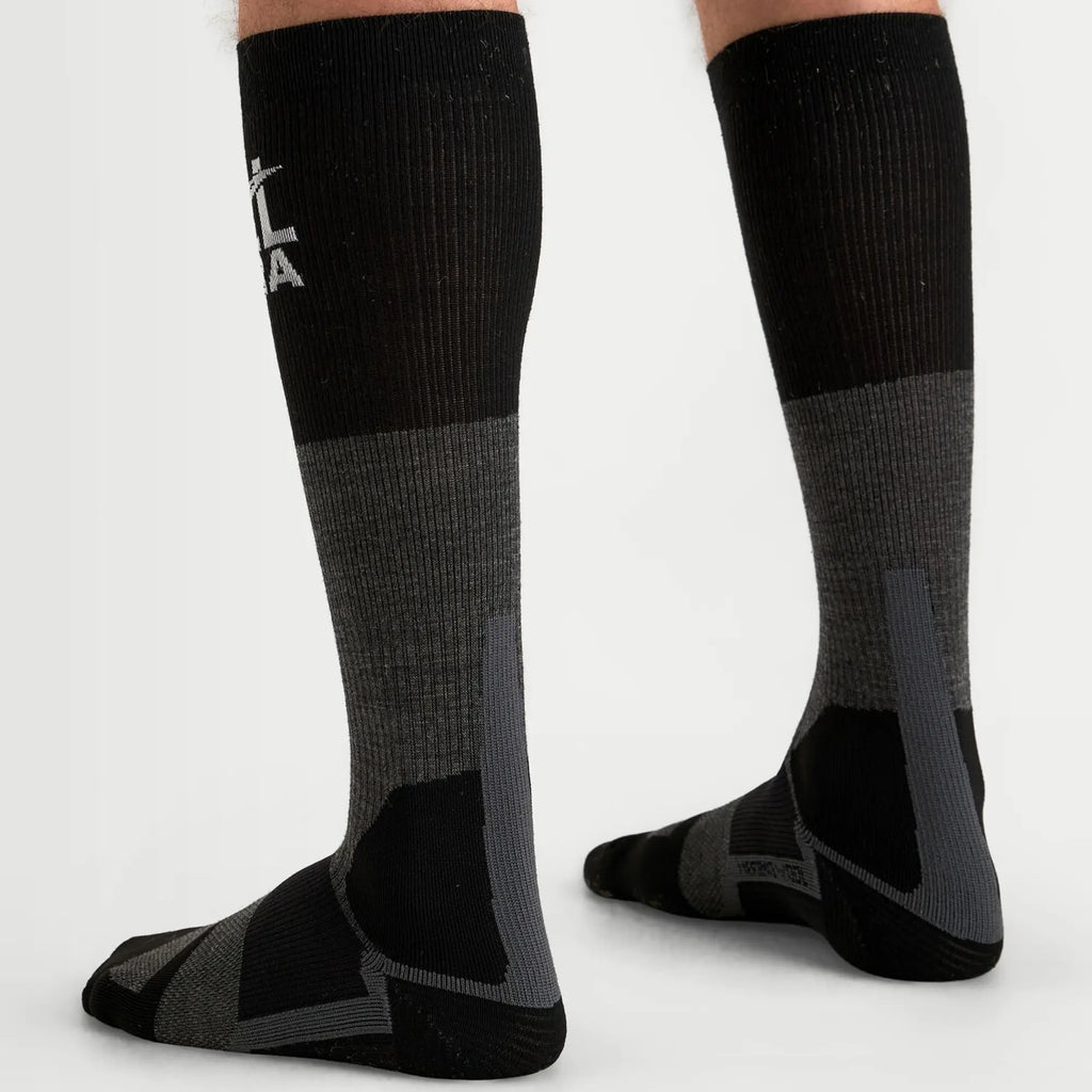 Alpinestars AT 8 MERINO Motorcycle Riding Socks (Tar Grey/Black)