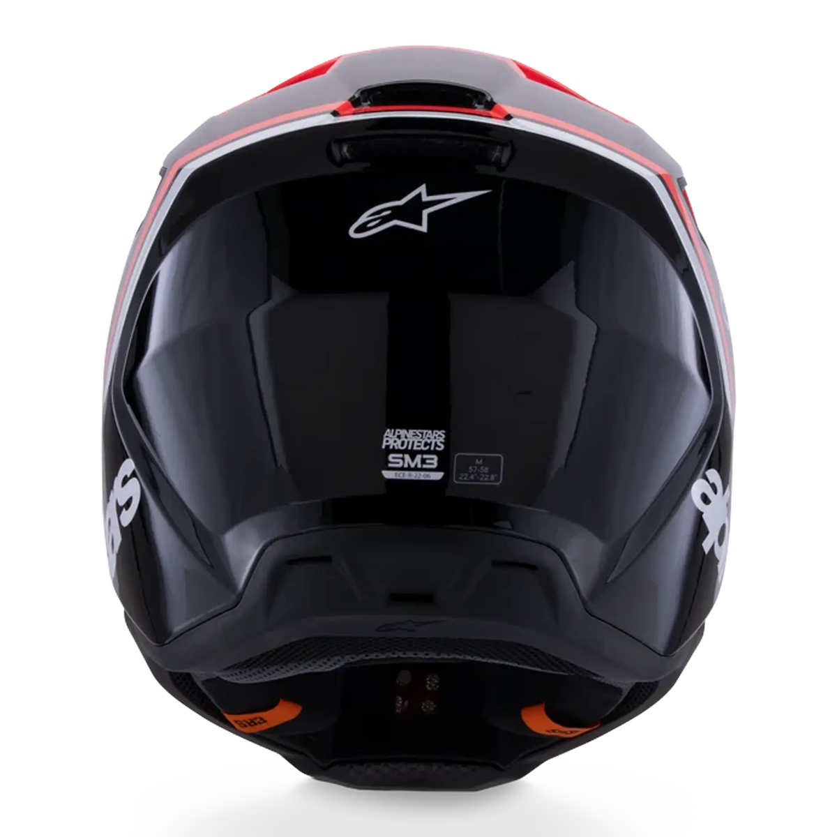 Alpinestars S-M3 RADIUM MX Helmet (Black/Red Fluo/White)