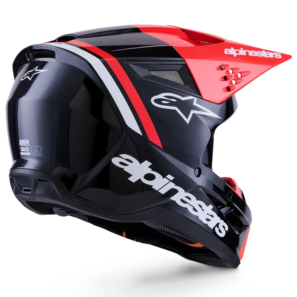 Alpinestars S-M3 RADIUM MX Helmet (Black/Red Fluo/White)