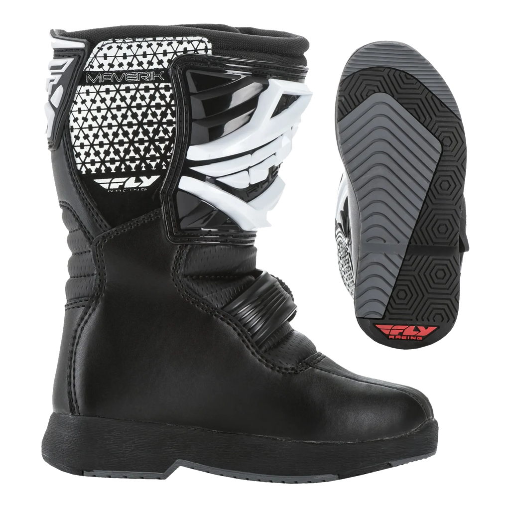 FLY Racing Kids Maverik MX ATV Boots (Black)