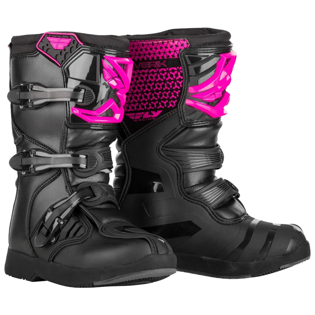 FLY Racing Youth Maverik MX Boots (Black/Pink)