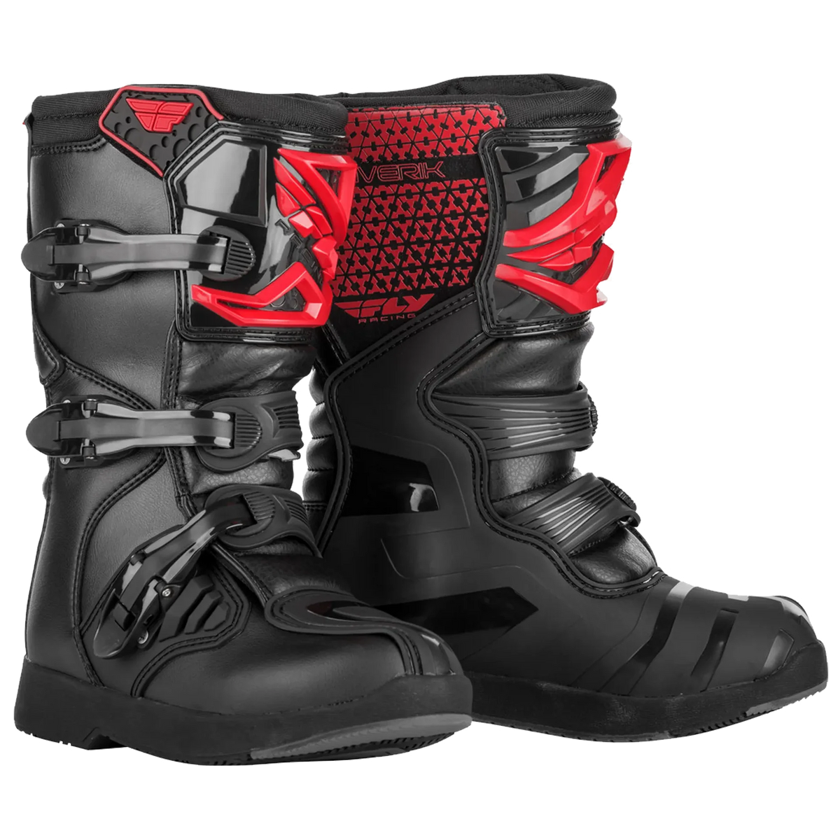 FLY Racing Youth Maverik MX Boots (Black/Red)