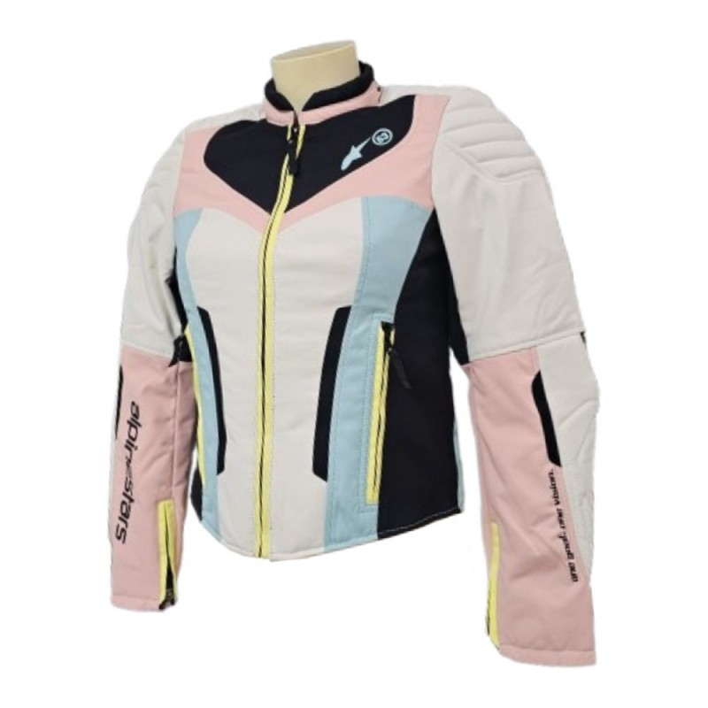 Alpinestars Stella ISLA WR Womens Motorcycle Textile Jacket (ECRU Coral/Black/Aqua)