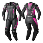 RST Motorcycle Ladies 1pc Race Suit - Tractech EVO D3O Armour (Black/Pink)