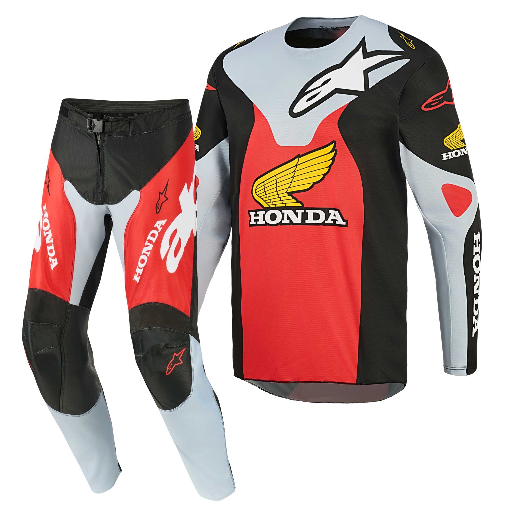 Alpinestars RACER VEIL HONDA MX Kit Deal (Black/Gray/Red)