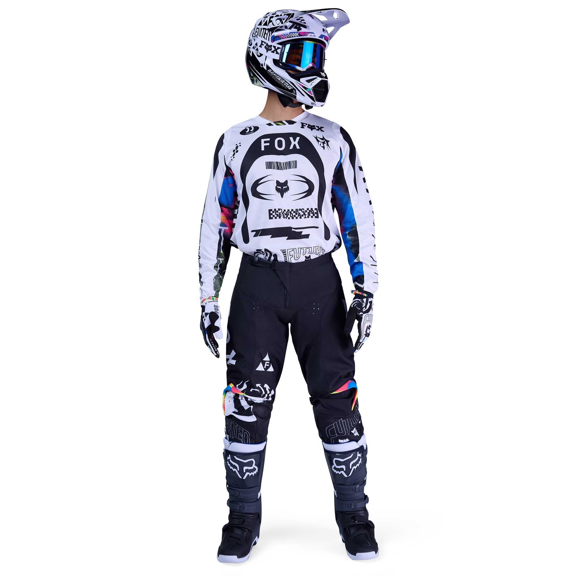 FOX Racing 180 IMAGE COSMO MX Jersey & Pant Kit Deal (White/Black)